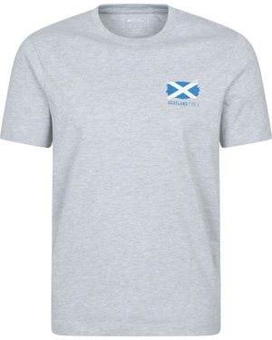 Mountain Warehouse Regional Scotland T-Shirt Cotton Breathable Everyday Casual Printed Tee - Grey