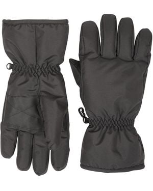 Mountain Warehouse Ski Gloves Warm Snowproof Water Resistant Textured Palm Winter Mittens - Black