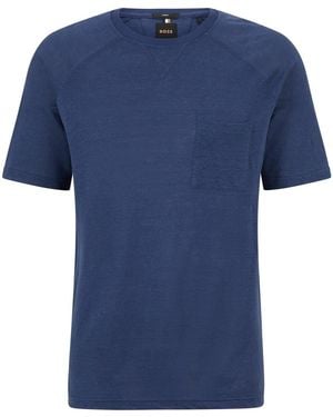 BOSS Crew Neck Raglan Short Sleeve T-Shirt - Blue