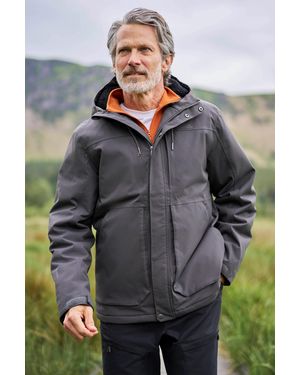 Mountain Warehouse 'Coastline' Borg Lined Jacket Waterproof Breathable Coat Polyamide - Grey