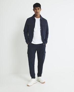 River Island Cargo Trousers Skinny Fit Nylon - Blue