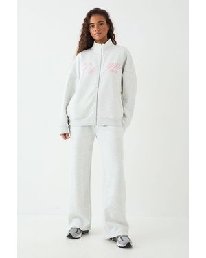 DSGN Studio Script Funnel Neck Straight Leg Tracksuit - White