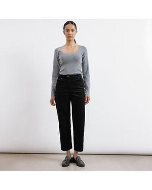 Albaray Cord Straight Leg Trousers - Black