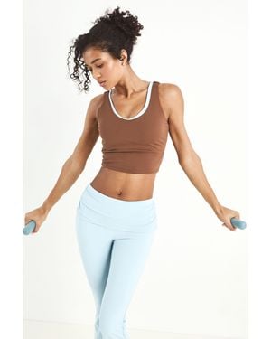 DSGN Studio Sculpt Plunge Longline Sports Bra - Blue