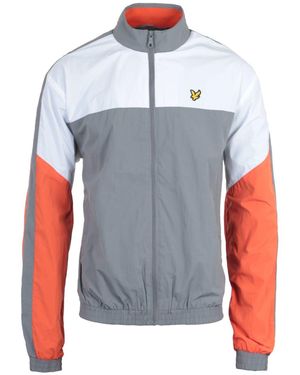 Lyle & Scott Mid Marl Multi Panel Zip Through Track Jacket - Blue