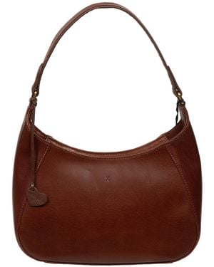 NiNa Amora 'Lucia' Conker Leather Grab Bag - Brown