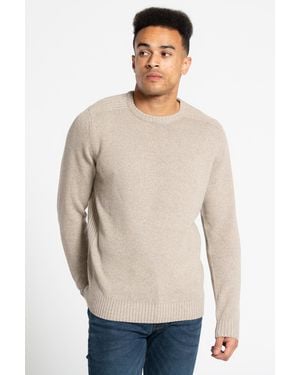 Kensington Eastside Recycled Cotton Blend Crew Neck Twist Jumper - White