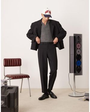 ASOS Oversized Tapered Suit Trousers - Black