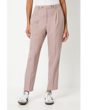 Dorothy Perkins Double Button Tapered Trousers - Pink