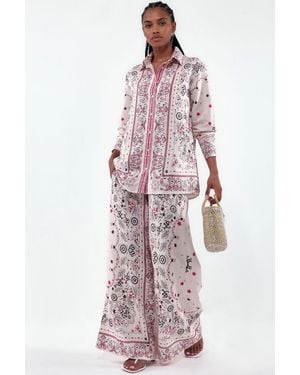 Msn-Collection Paisley Shirt And Wide-Leg Trousers Set - Multicolour