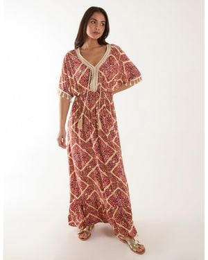 Blue Vanilla Embellished Trim Maxi Dress - White