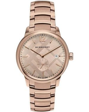Burberry Bu10013 De Klassieke Ronde Herenhorloge - Metallic