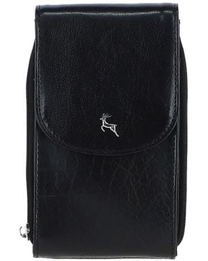 Ashwood Leather 'Luca' Real Crossbody Phone Bag - Black