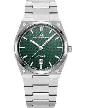 Christophe Duchamp Textured Dial With Case And Strap - Grey