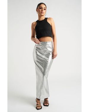 Urban Bliss Column Maxi Pu Skirt - Metallic