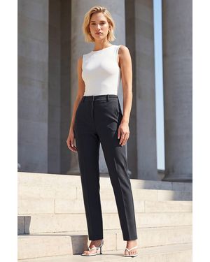 Roman Long Straight Leg Stretch Trouser - Black