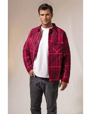 Threadbare Quilted Shirt Shacket - Red