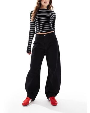 Miss Selfridge Barrel Leg Jean - Black