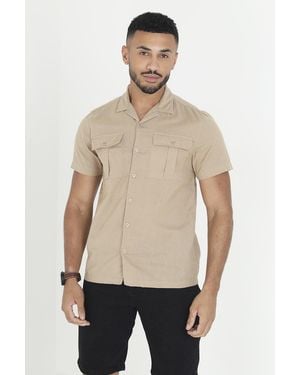 Brave Soul 'Mikita' Short Sleeve Shirt - Natural