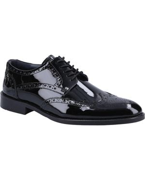 Hush Puppies Dustin Brogue Patent Leather Brogues Shoes - Black