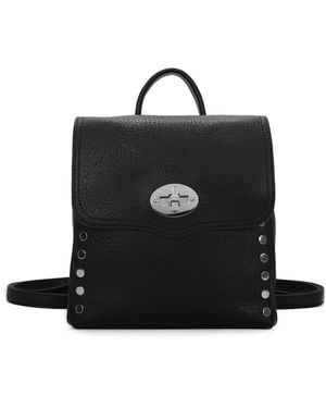 SVNX Square Faux Leather Backpack - Black