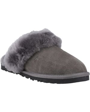 Hush Puppies Samantha Suede Slippers - Grey