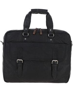 Ashwood Leather 'Stefano' Real Vintage Laptop Work Bag - Black