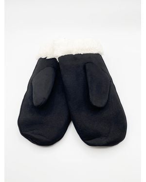 SVNX Faux Suede Mittens With Borg Lining - Blue