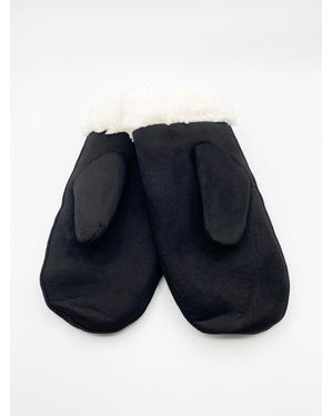 SVNX Faux Suede Mittens With Borg Lining - Blue