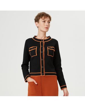 S&J Weekends Korte Jas Met Contrasterende Vlechten - Wit