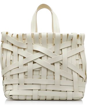 Jil Sander Woven Leather Tote Bag - Metallic