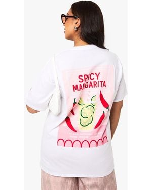 Boohoo Plus Spicy Margarita Oversized T-Shirt - Pink