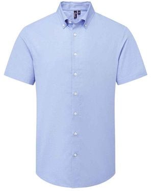 PREMIER Supreme Oxford Short-Sleeved Formal Shirt (Oxford) - Blue