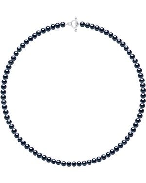 Ateliers Saint Germain Necklace Of Real Cultured Freshwater Pearls And Semi Round 6-7 Mm - Blue