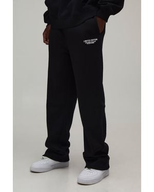 BoohooMAN Tall Straight Leg Limited Edition Washed Joggers - Black