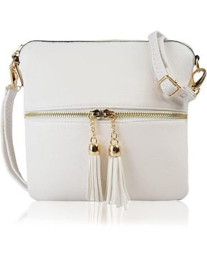 Woodland Leathers Crossbody Bag - White