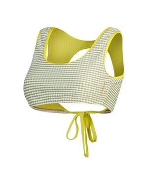 Speedo Wrap Tie Back Bikini Top Horizontal Stripe - Yellow