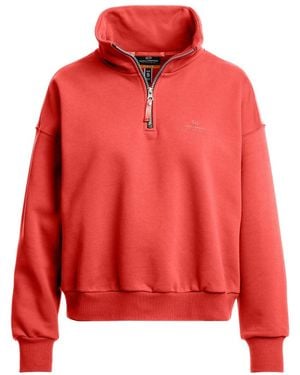 Parajumpers Zendaya Cherry Half Zip Sweatshirt Cotton - Red