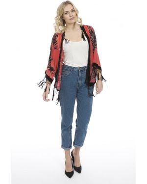 Jayley Silk Devore Short Jacket - Blue