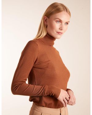 Blue Vanilla Roll Neck Jumper - Brown