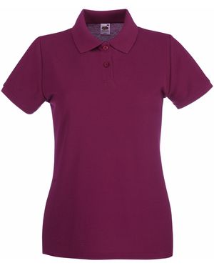 Fruit Of The Loom Ladies Lady-Fit Premium Short Sleeve Polo Shirt Cotton - Purple