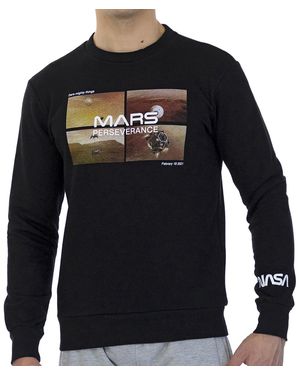 NASA Basic Long-Sleeved Crew-Neck Sweatshirt Mars09S For - Black