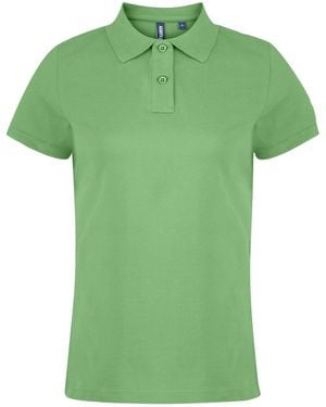 Asquith & Fox Ladies Plain Short Sleeve Polo Shirt (Lime) - Green