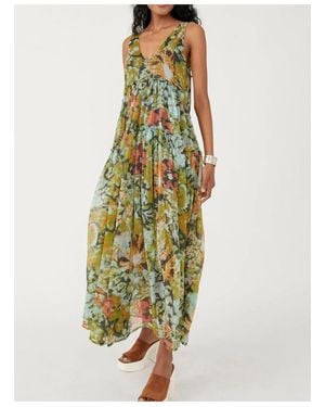Everyday the Label Printed V-Neck Sleeveless Dress - White