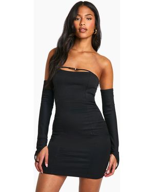Boohoo Tall Belt Detail Tailored Mini Dress - Black