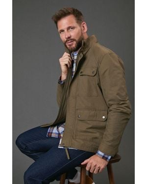 MAINE Four Pocket Cotton M65 Field Jacket - Grey