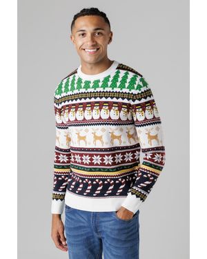 Tokyo Laundry Festive Jacquard Crew Neck Jumper - Grey