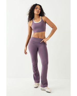 DSGN Studio Sculpt Fold Over Waistband Flared Legging - Purple