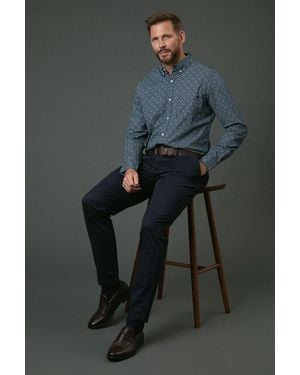MAINE Tile Printed Long Sleeve Shirt Cotton - Grey