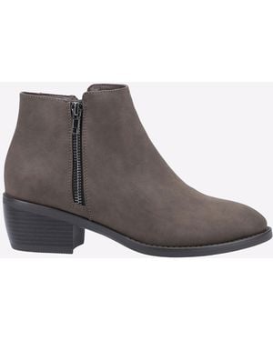 Divaz Ruby Vegan Zip Boots - Grey